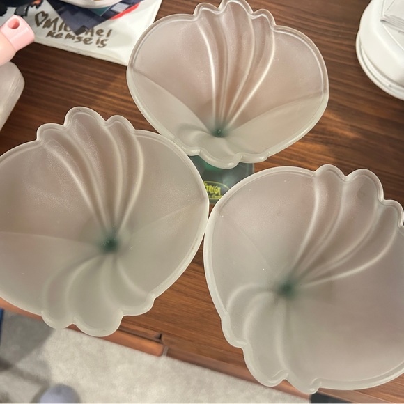 3 Vintage Strega Green Ice Cream Dishes - Picture 2 of 5